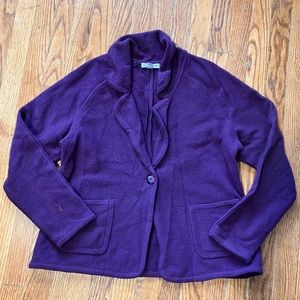 Pendleton Purple One Button Blazer Lambs Wool Large